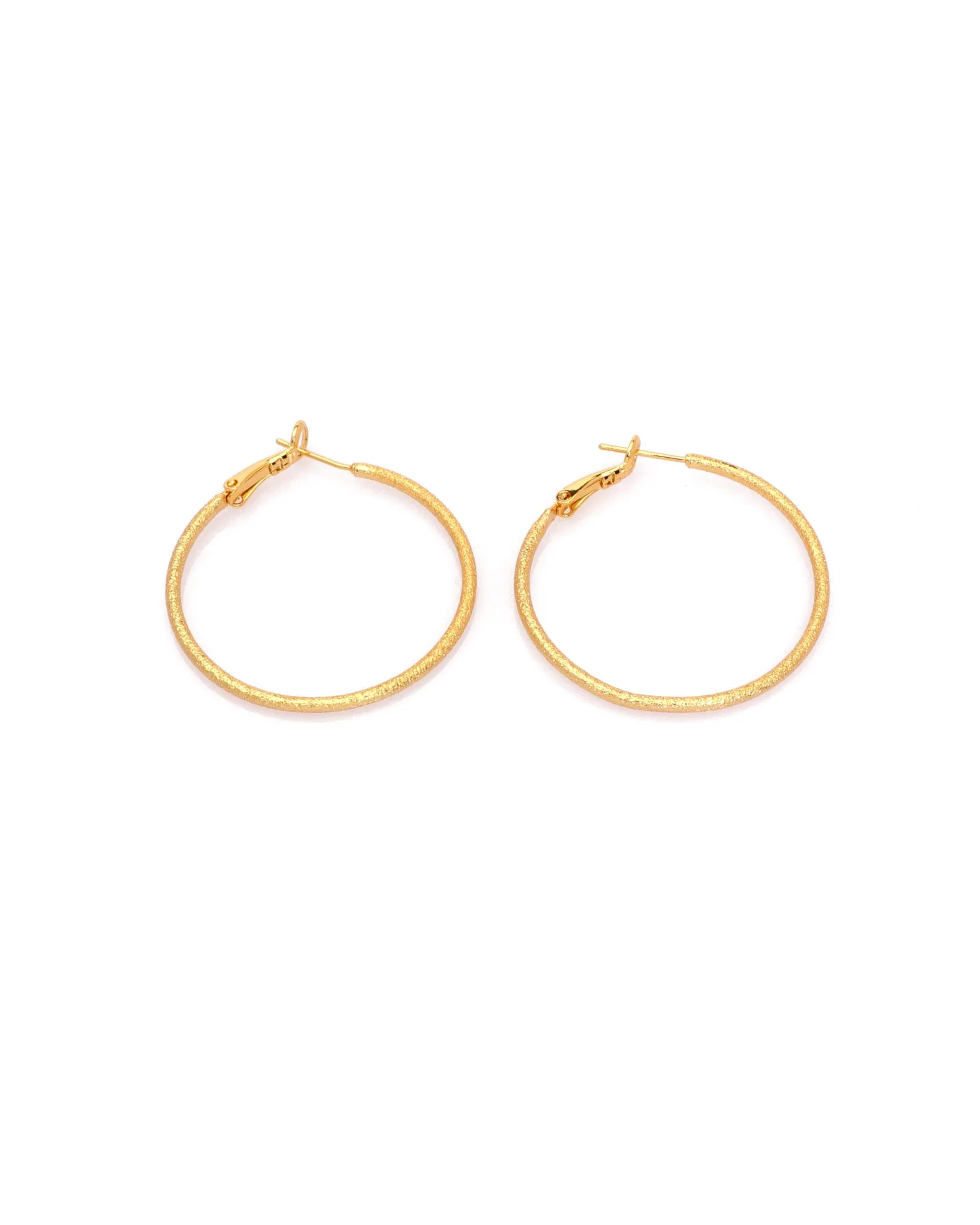 Lucia Gold Textured Hoop Earrings