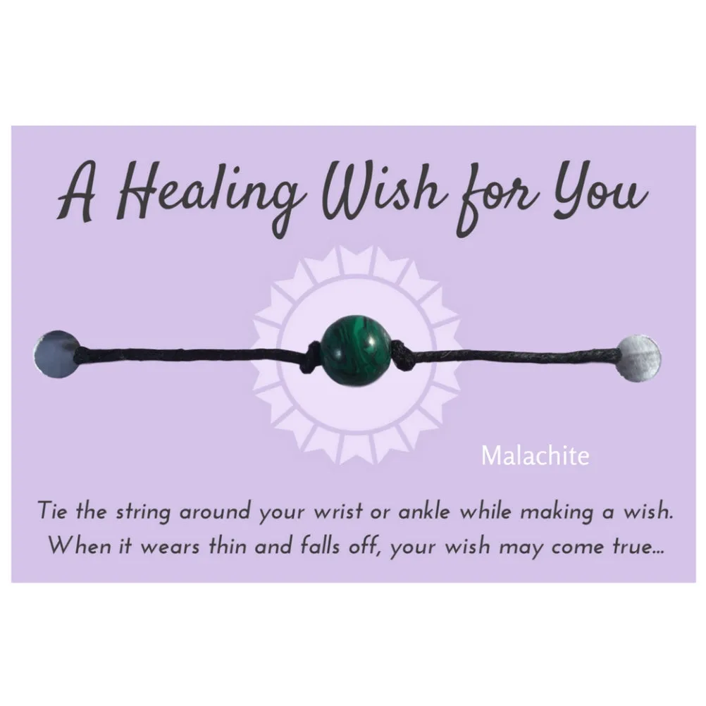 Malachite Bead Hemp Wish Bracelet - A Healing Wish