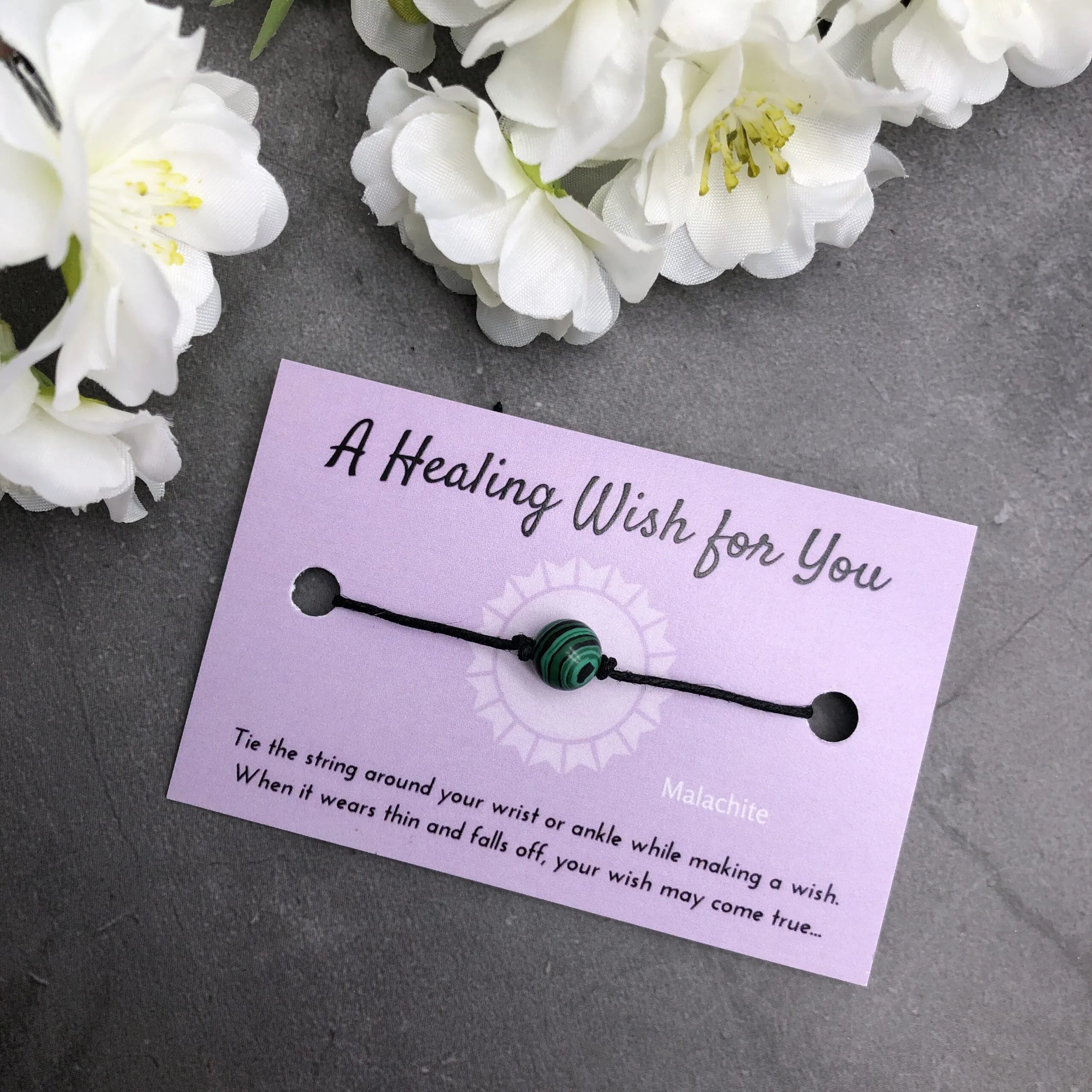 Malachite Bead Hemp Wish Bracelet - A Healing Wish