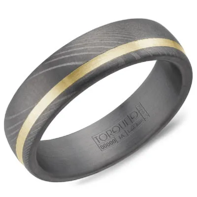 Men's 10K Yellow Gold & Grey Tantalum