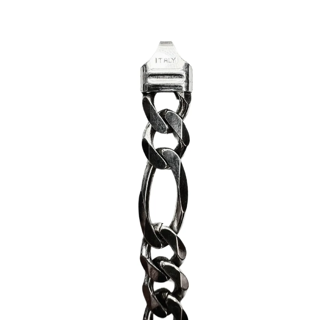 Men's Figaro Link Chain SS Bracelet Italy BIB