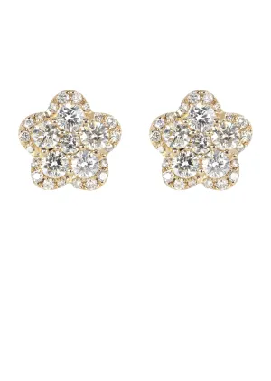 Mens Stud Diamond Earrings | 1.07 Carats 14K Yellow Gold