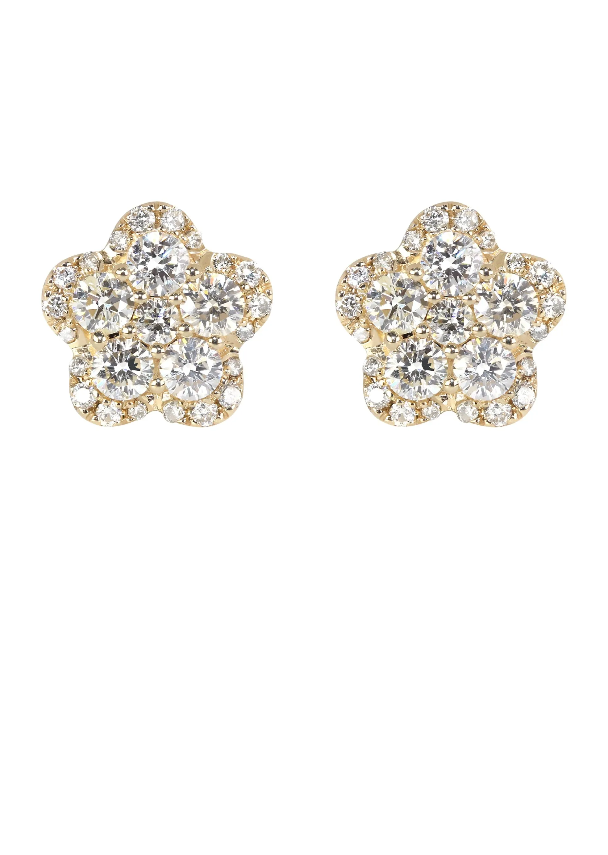 Mens Stud Diamond Earrings | 1.07 Carats 14K Yellow Gold