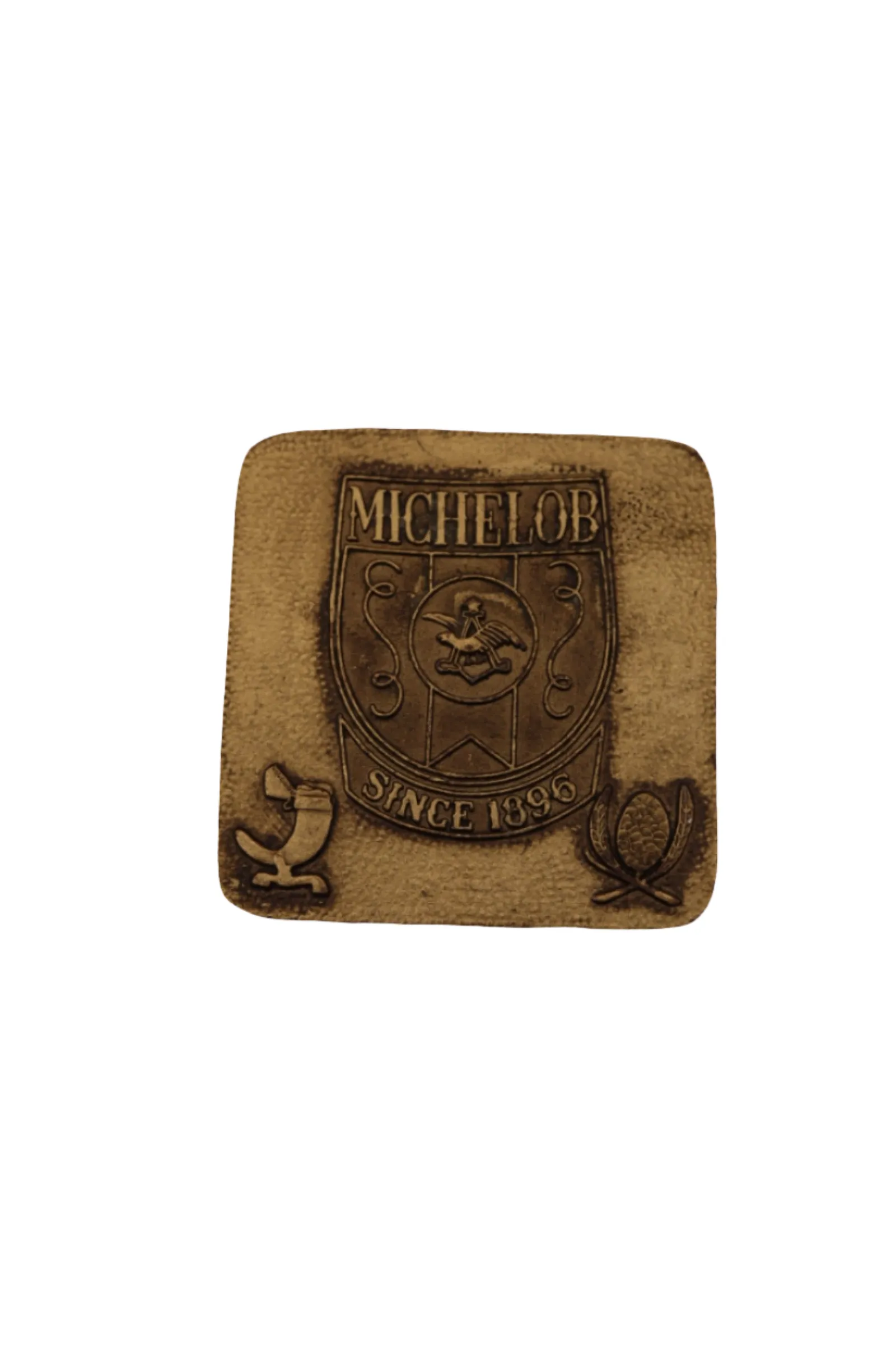 Michelob Solid Brass Belt Buckle 1970s