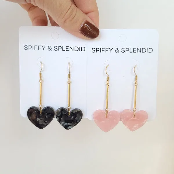 Mina Heart Earrings Pink