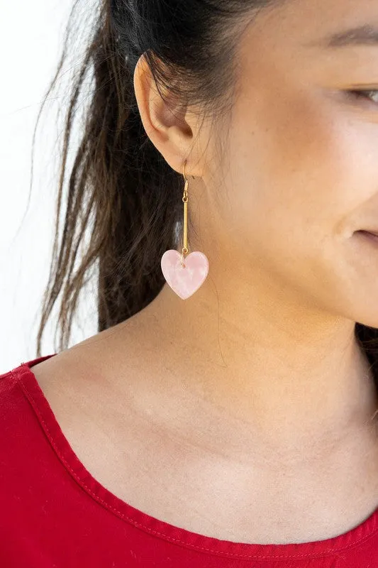 Mina Heart Earrings Pink