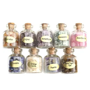 Mini Chip Crystal Gemstone Bottles Set | Jovivi