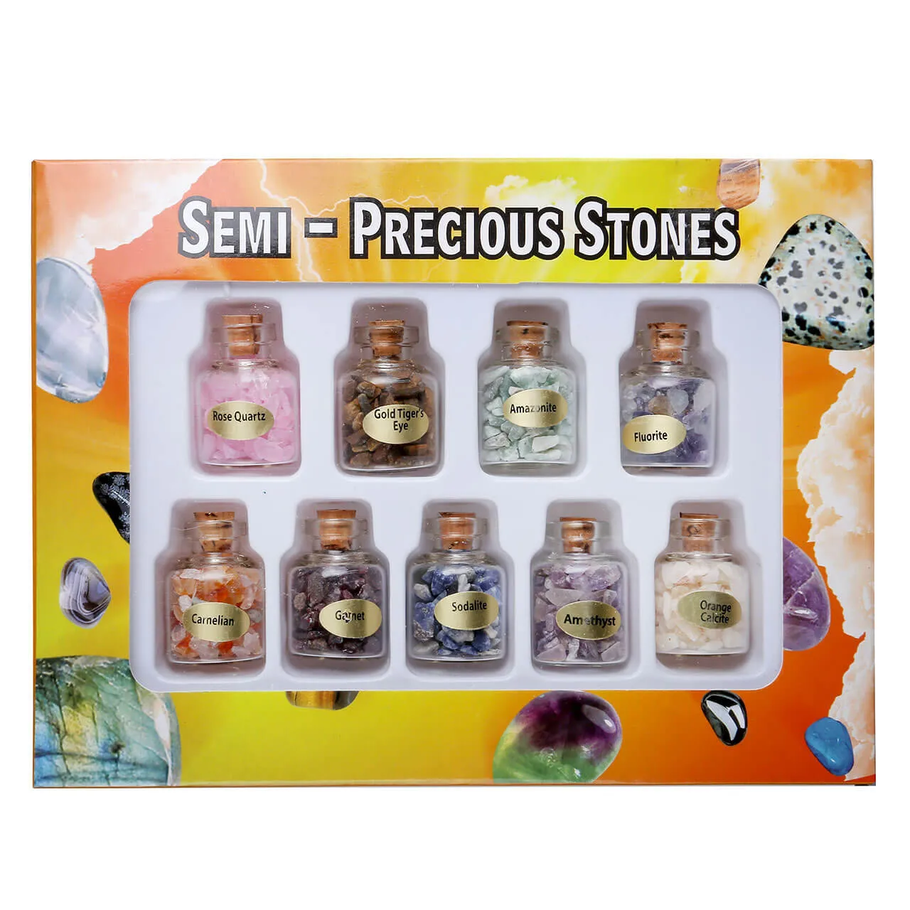 Mini Chip Crystal Gemstone Bottles Set | Jovivi