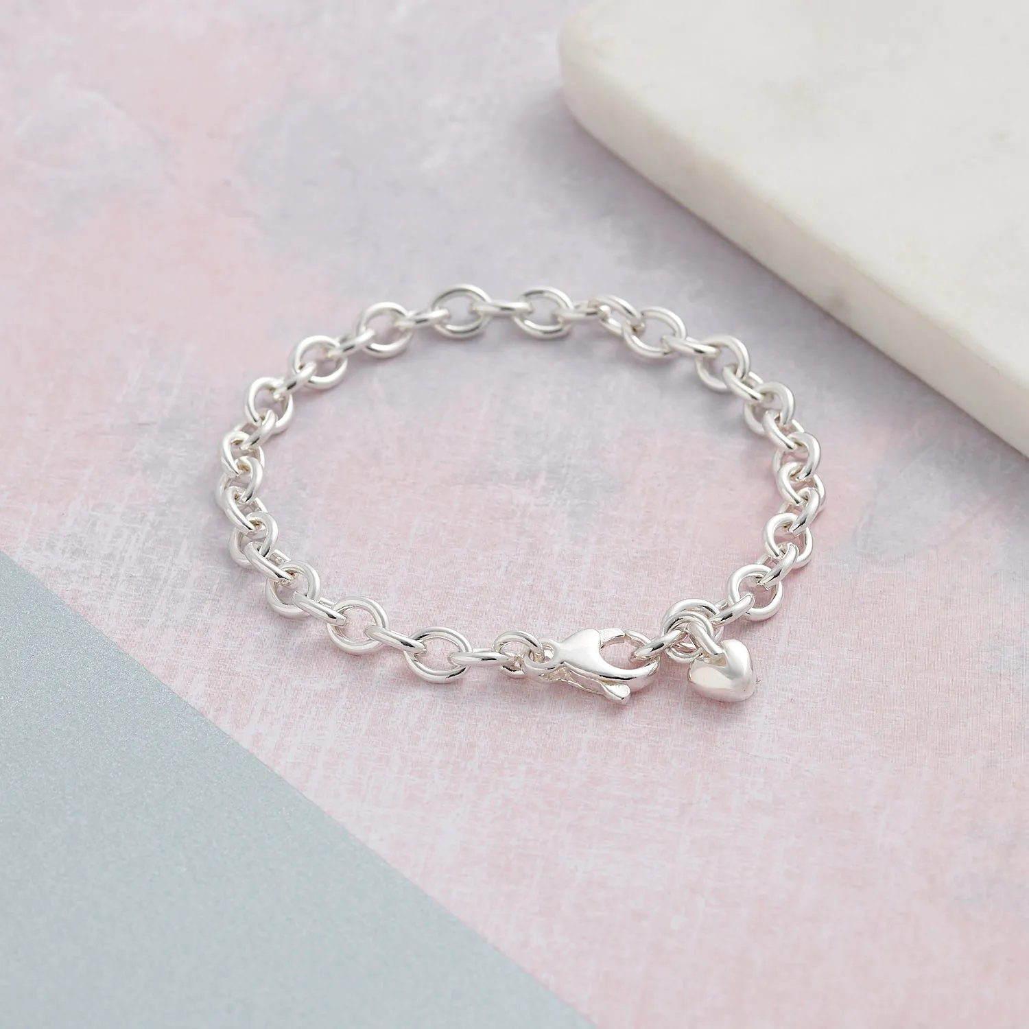 Mini Lifetime Silver Heart Charm Bracelet