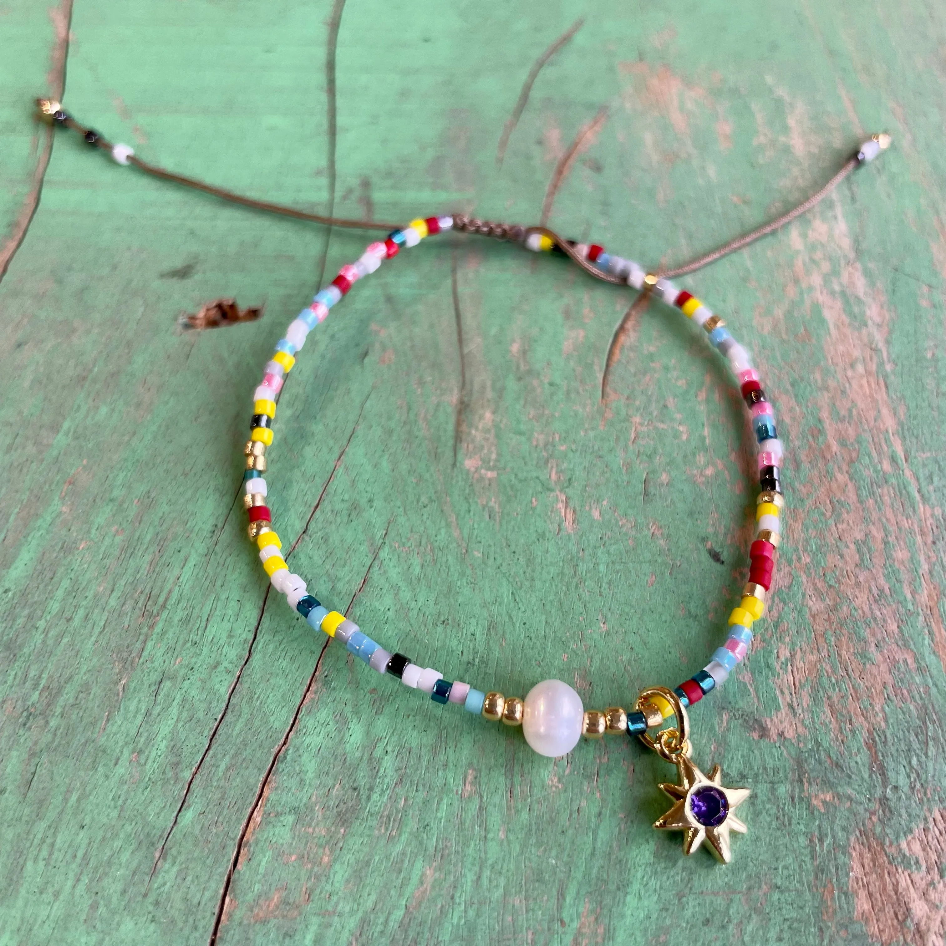 Mini Seed Bead Adjustable Bracelet