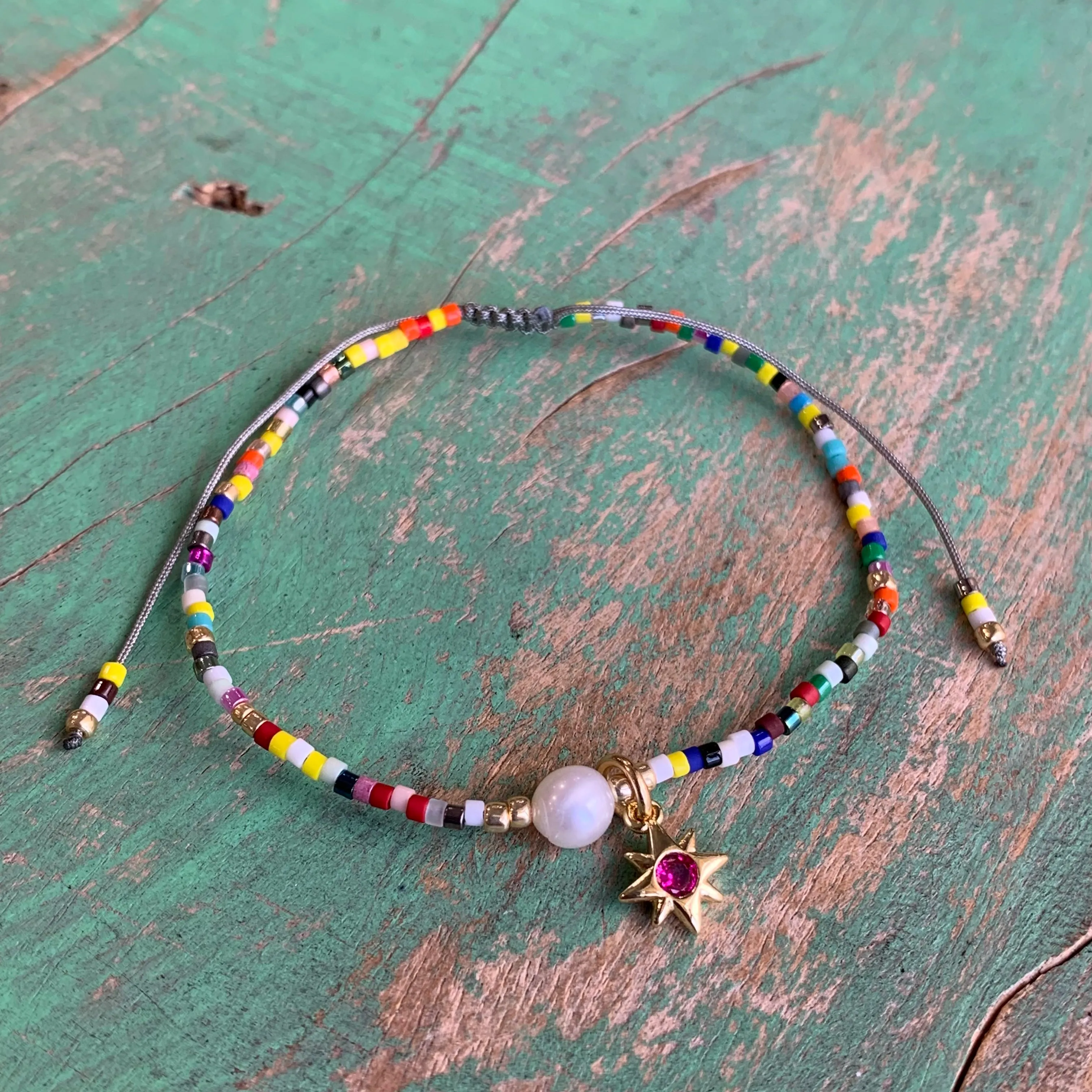 Mini Seed Bead Adjustable Bracelet