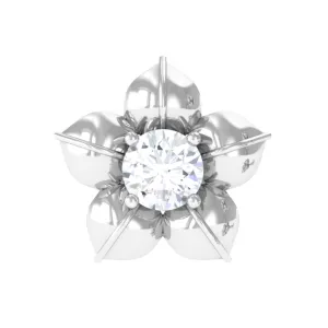 Minimal Diamond Flower Earring for Helix Piercing