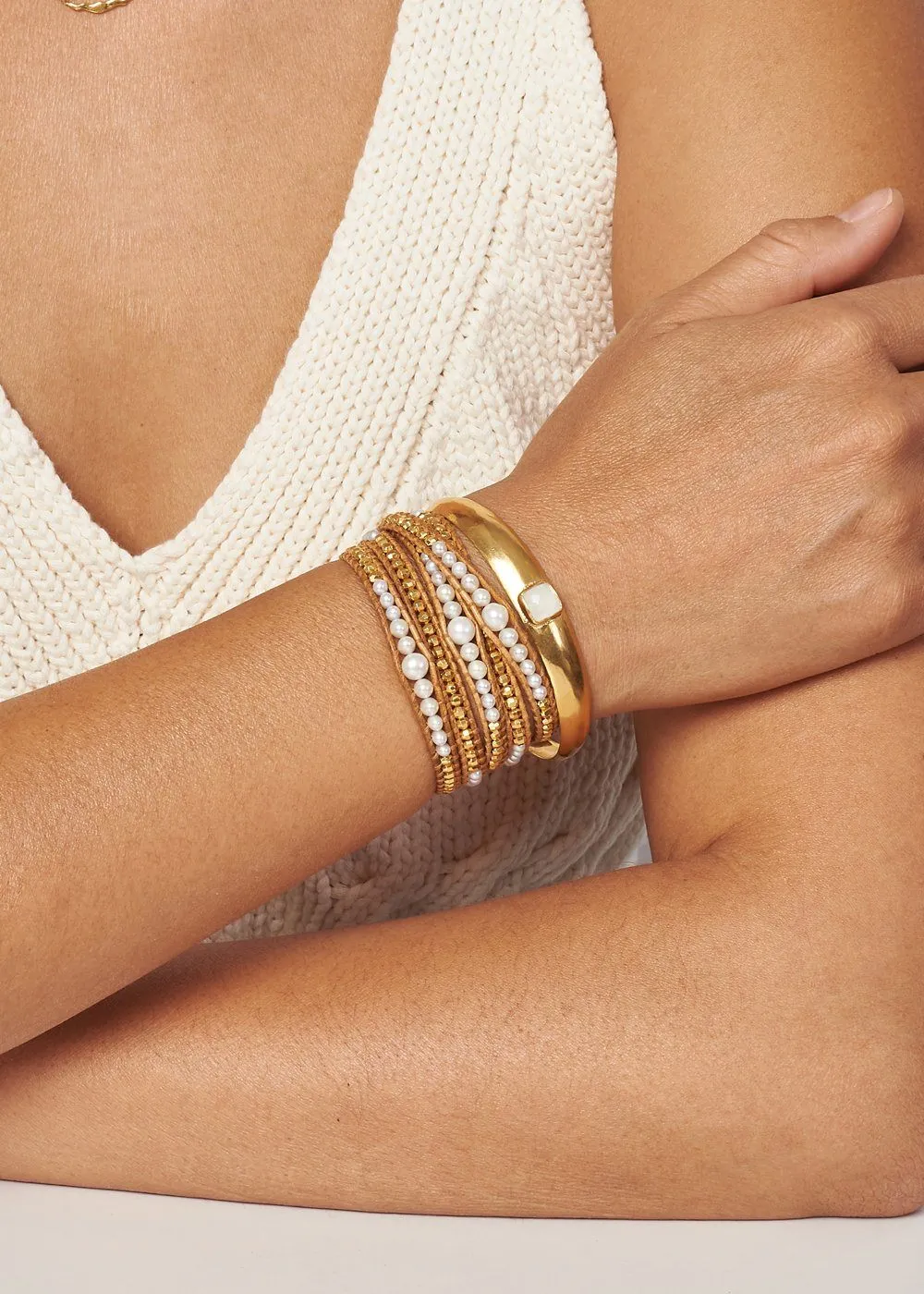 Moonstone Gold Cliff Cuff