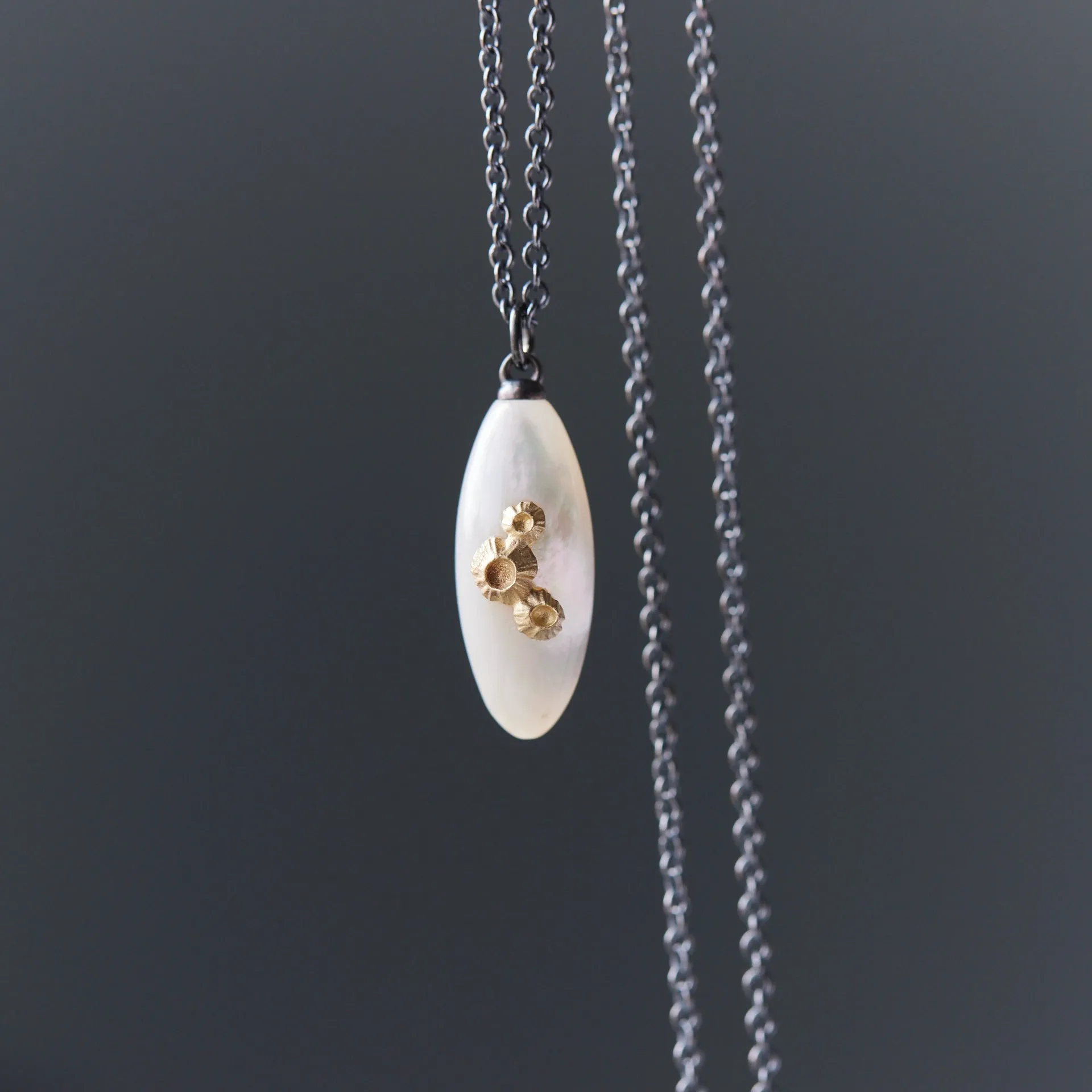 Mother of Pearl Ruthie B. Necklace with Barnacles