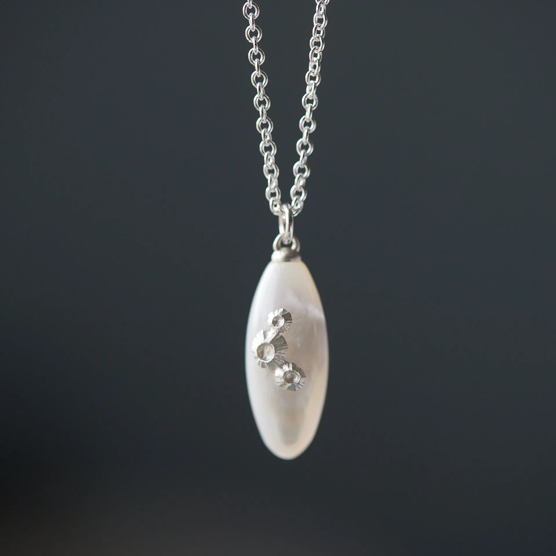 Mother of Pearl Ruthie B. Necklace with Barnacles