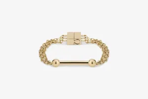 Music Bar Chain Bracelet (Small) - 22 Carat Gold Gilded