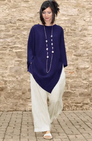 Nagano Tunic in Lapis Papyrus