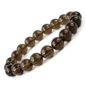 Natural Smoky Quartz Round 8mm Beads Bracelet Energised, Natural Smoky quartz stone