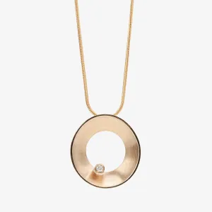 Open Dish Gold and Diamond Pendant