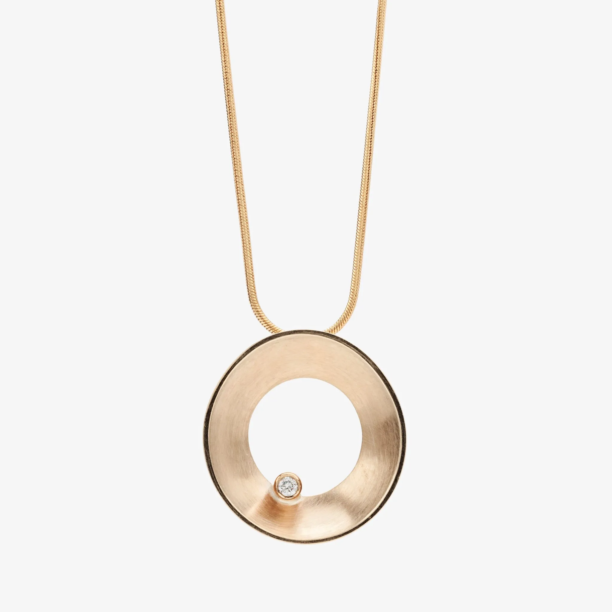 Open Dish Gold and Diamond Pendant