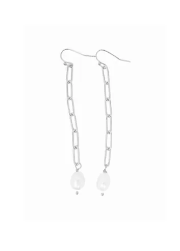 Pearl Paperclip Earrings