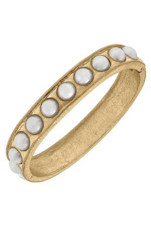 Pearl Wrapped Hinge Bangle