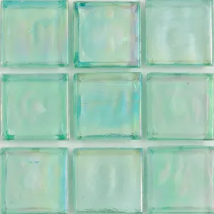 Peridot Iridescent, 1" x 1" - Glass Tile