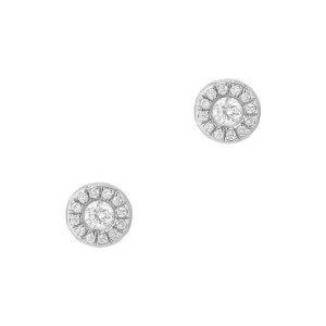 Petite Diamond Halo Post Earrings