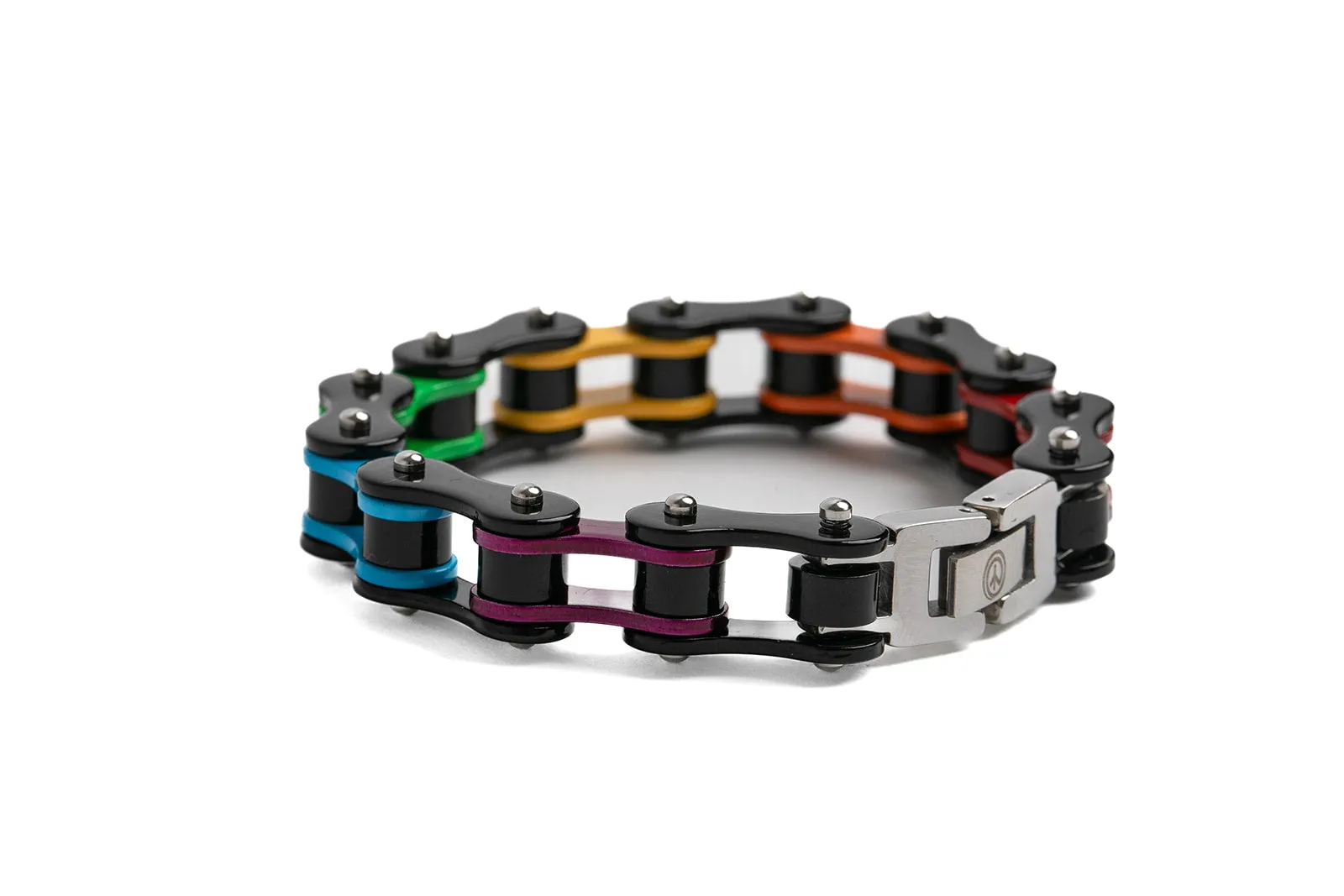 Rainbow LGBTQIA  Pride Stainless Steel Bike Chain Bracelet