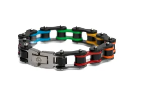 Rainbow LGBTQIA  Pride Stainless Steel Bike Chain Bracelet