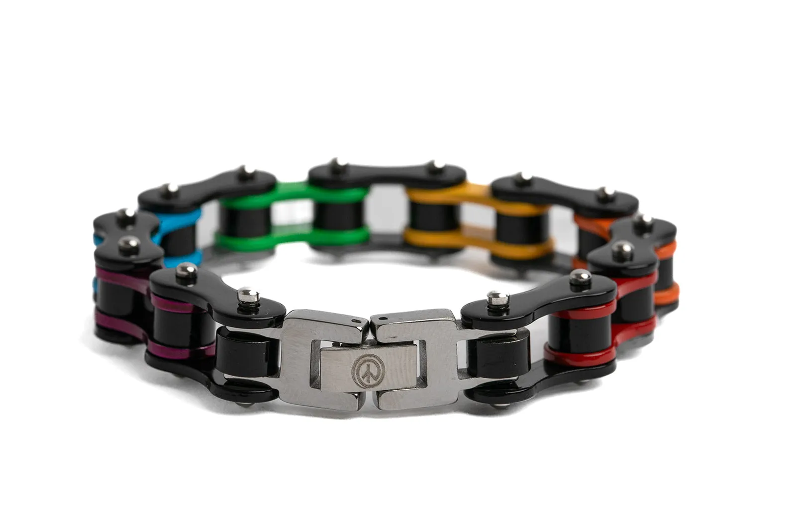 Rainbow LGBTQIA  Pride Stainless Steel Bike Chain Bracelet