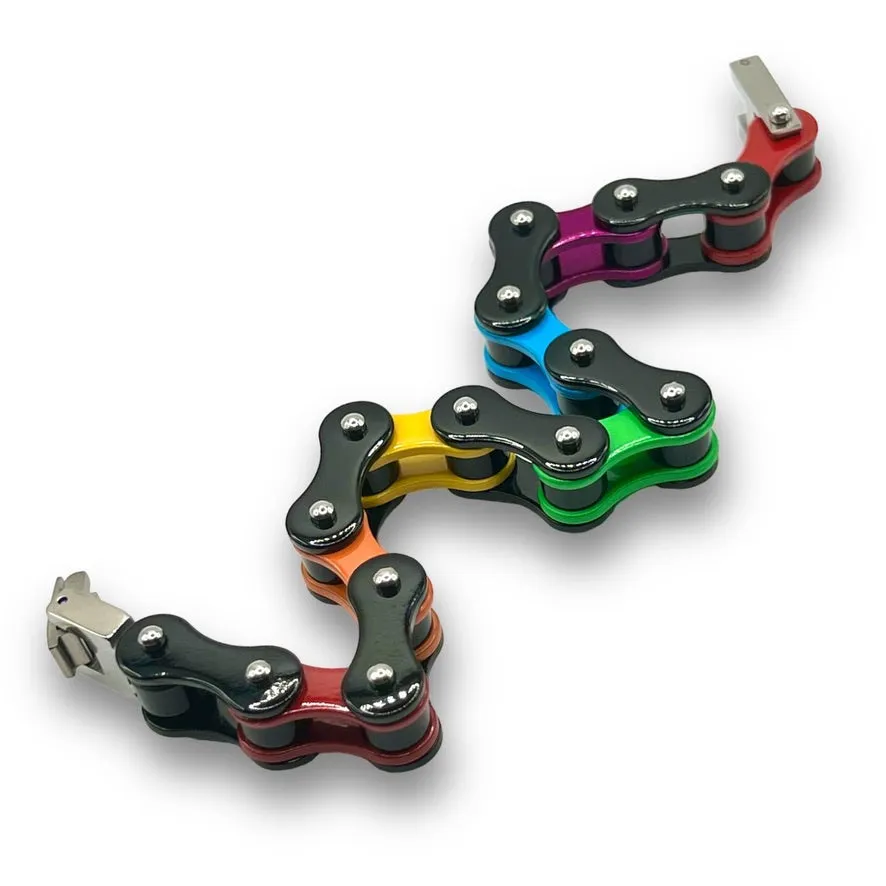 Rainbow LGBTQIA  Pride Stainless Steel Bike Chain Bracelet