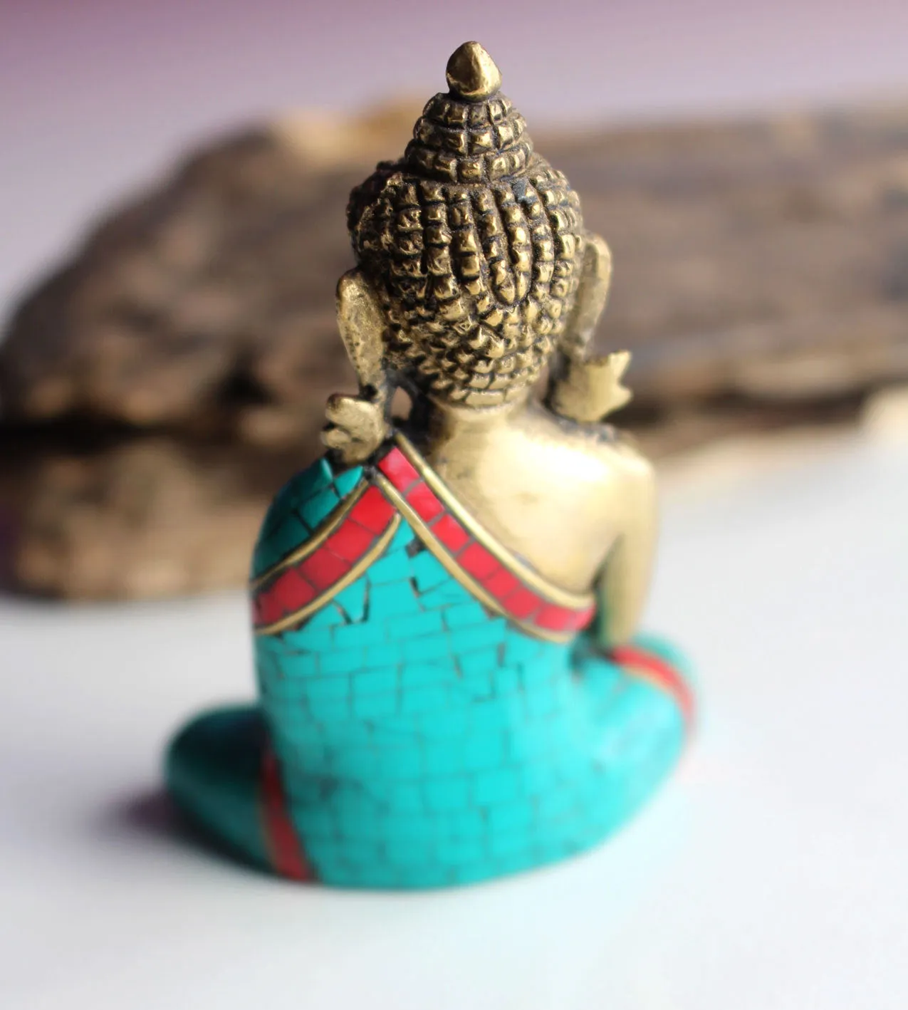 Ratnasambhva Buddha Statue Adorning A Majestic Robe 3"