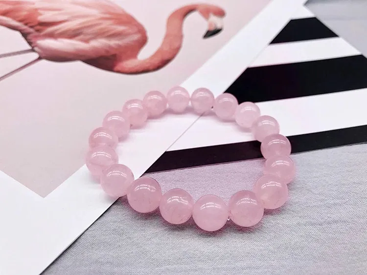 Rose Quartz Bracelet, Women Bracelet, Jewelry Stone Beads Bracelet, Stacking Bracelet For Love Compassion Kindness Forgiveness Love