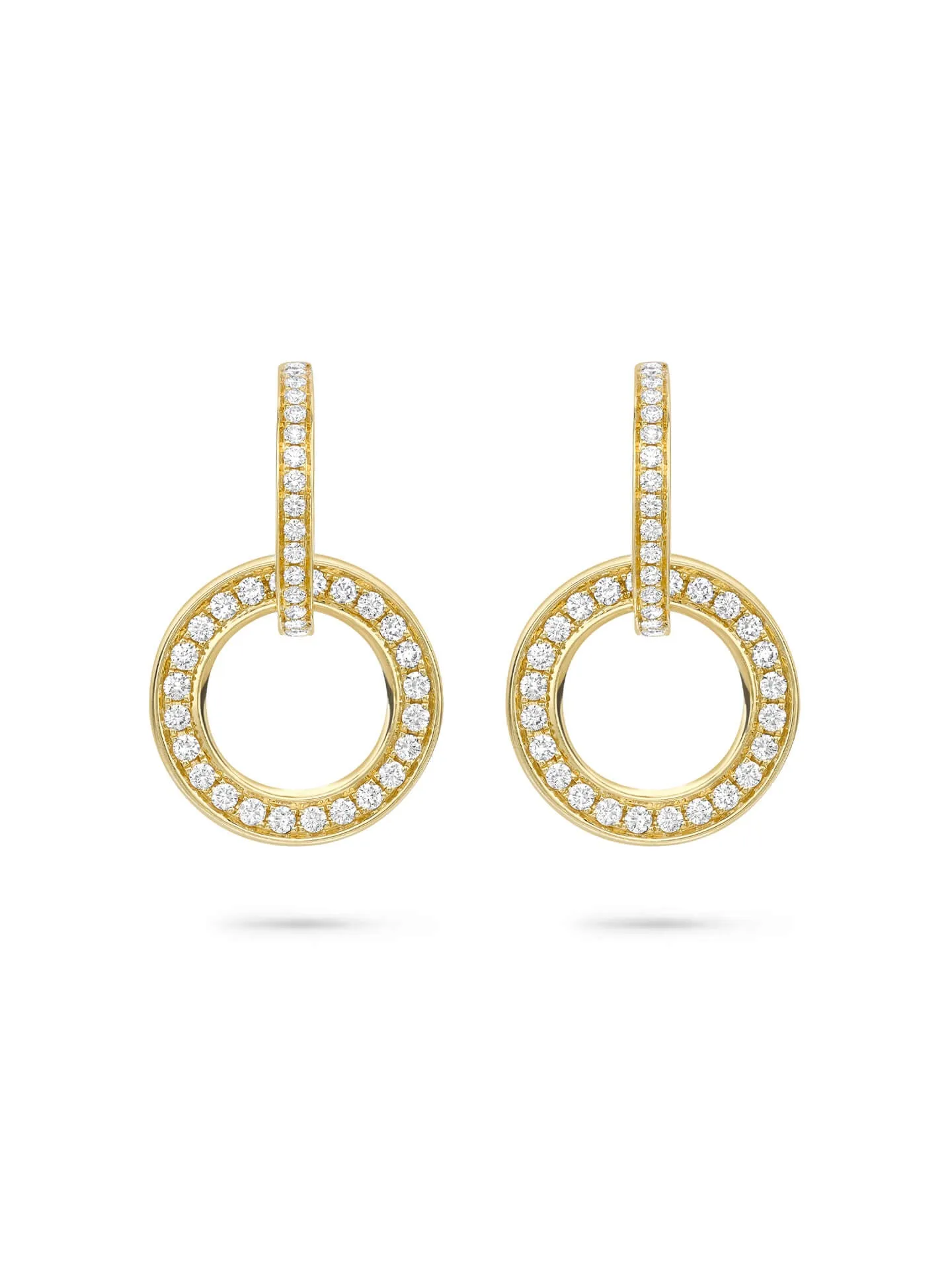 Roulette Large Yellow Gold Diamond Earrings