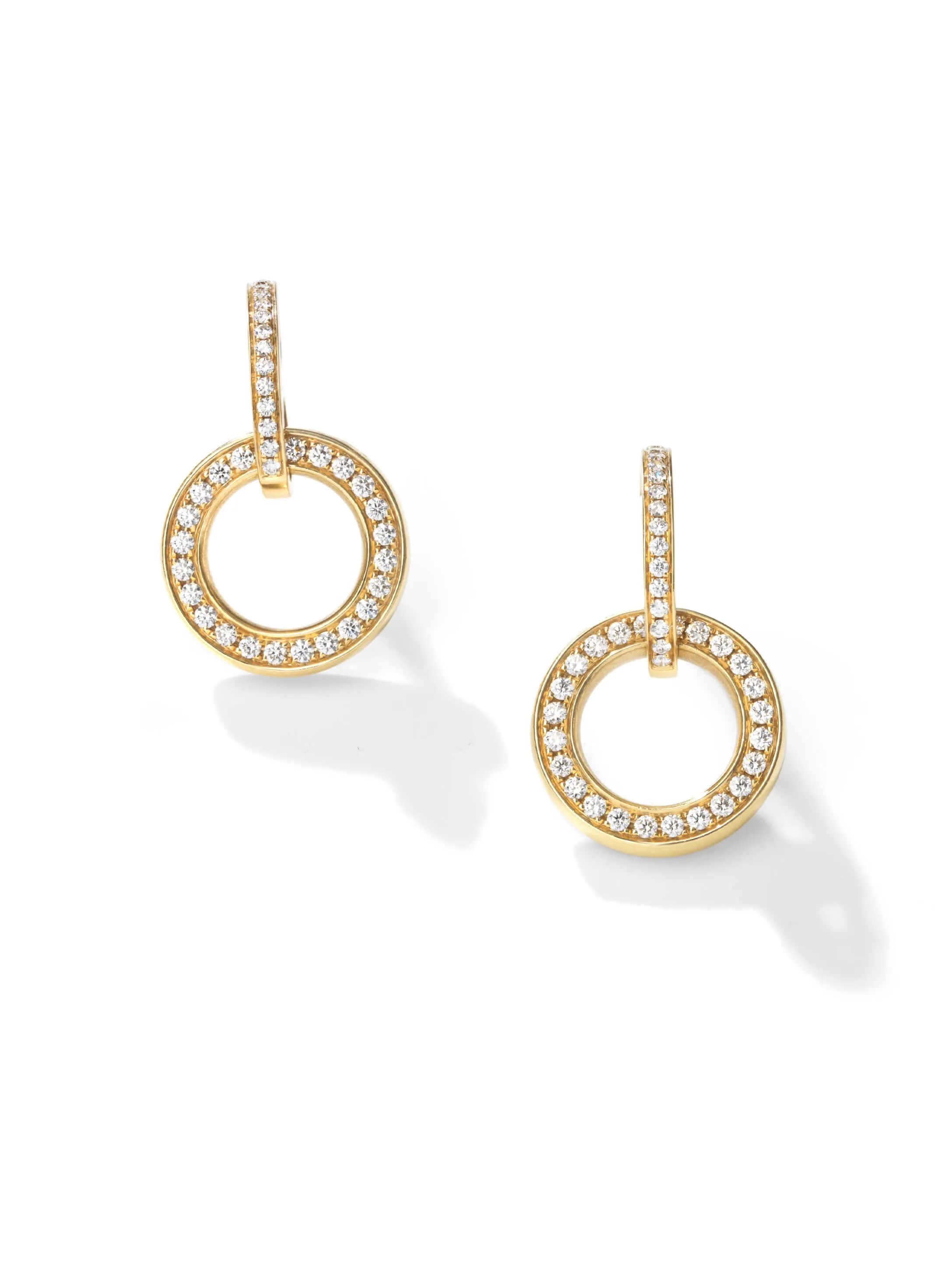 Roulette Large Yellow Gold Diamond Earrings