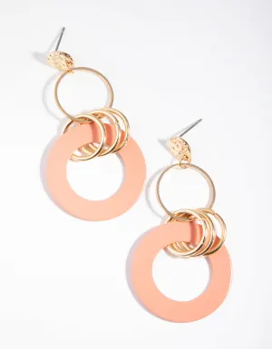 Round Circle Drop Earrings