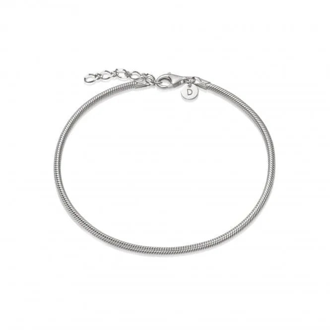 Round Snake Chain Sterling Silver Bracelet RBR06_SLV