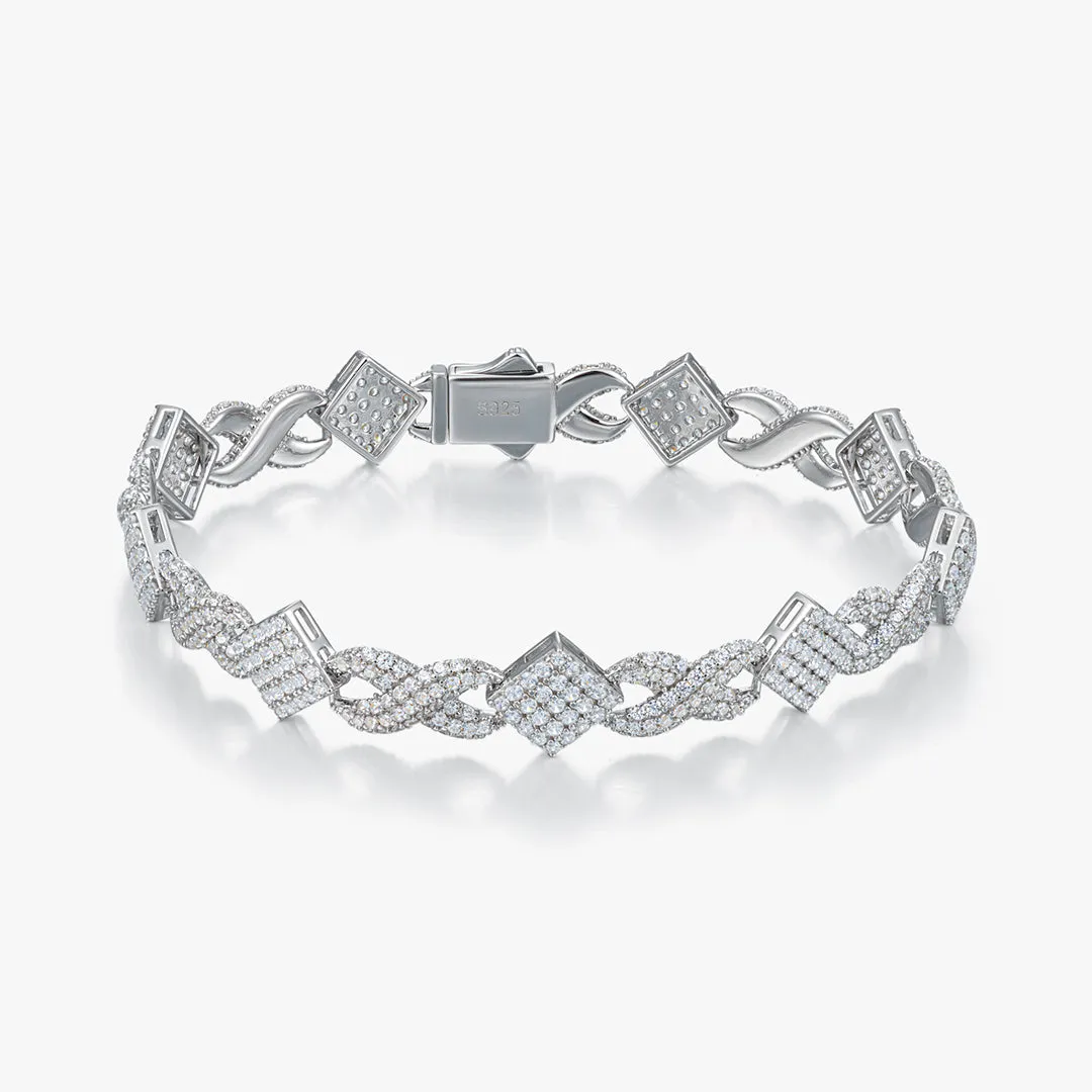 S925 Iced Infinity Link Bracelet