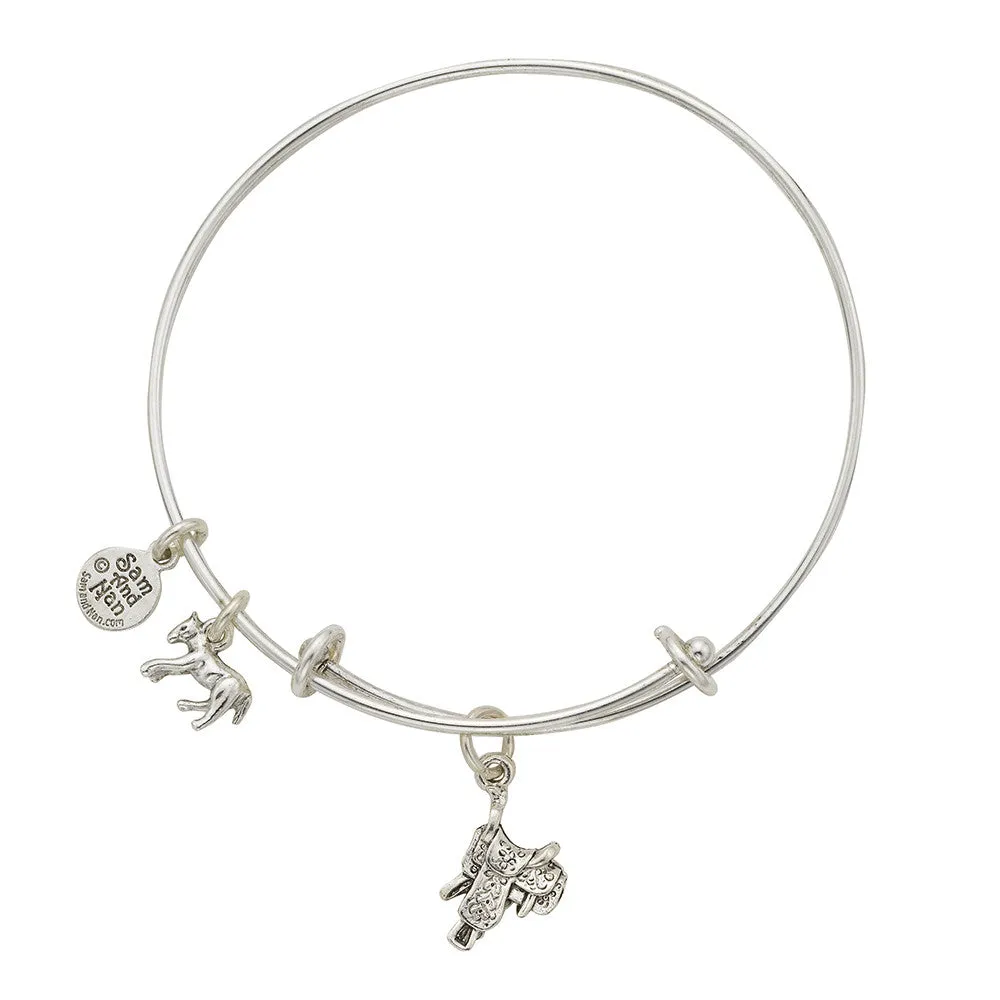 Saddle Charm Bangle Bracelet