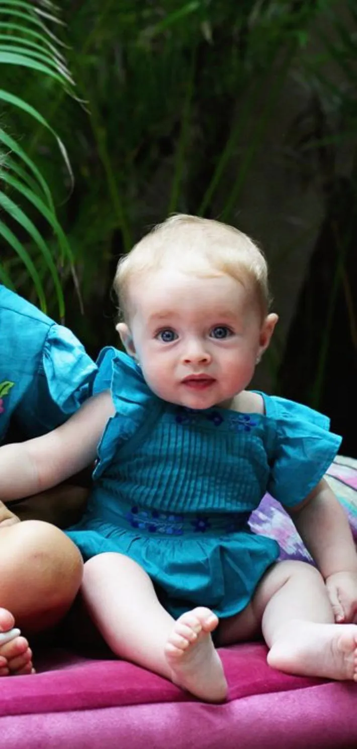 Sadie Sunsuit Lapis with Embroidery