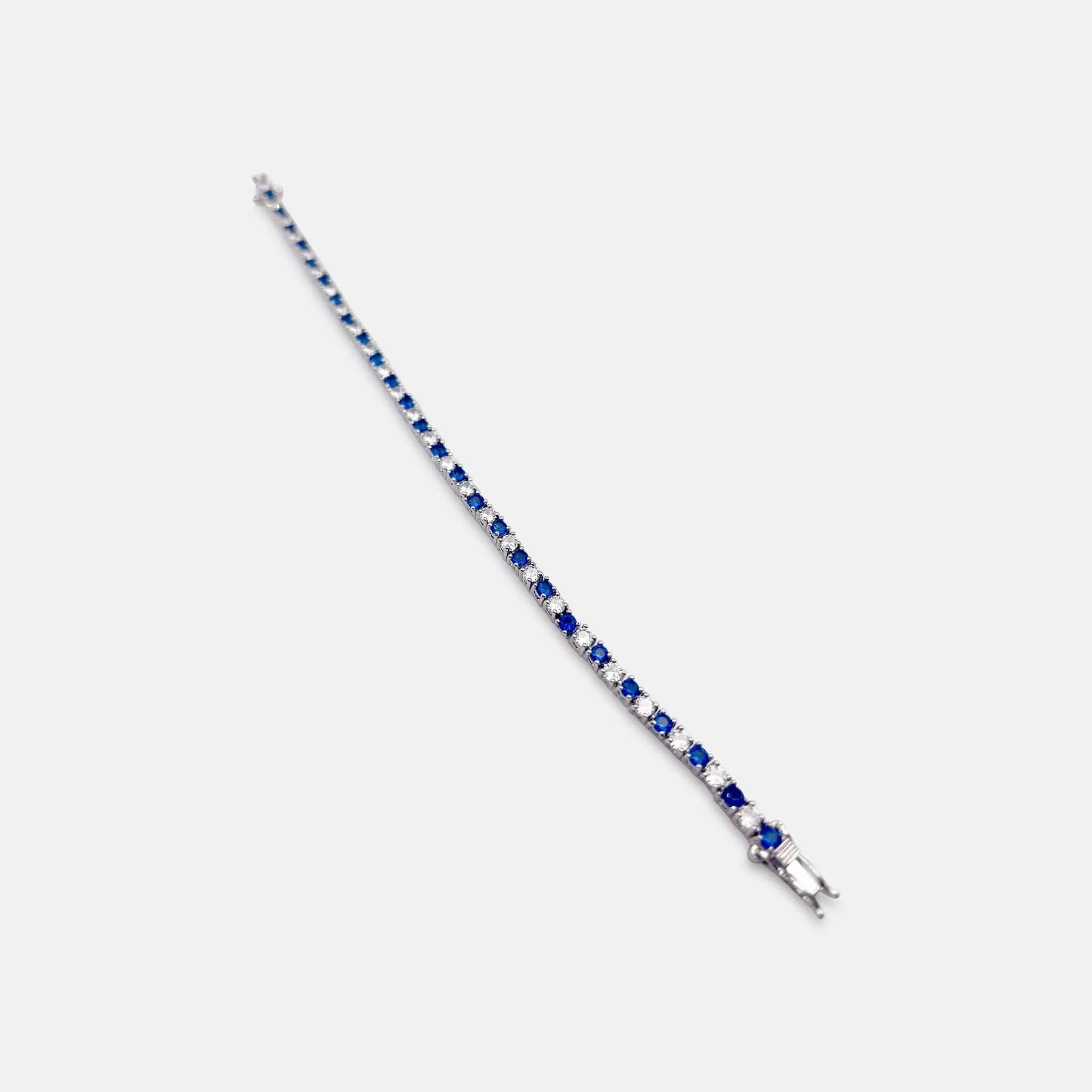 Sapphire Blue Cubic Zirconia Tennis Bracelet