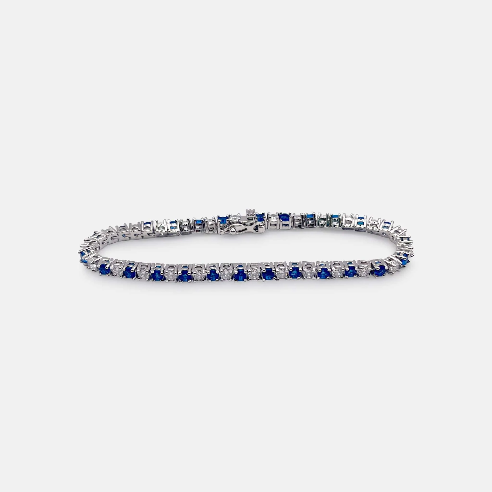 Sapphire Blue Cubic Zirconia Tennis Bracelet