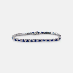 Sapphire Blue Cubic Zirconia Tennis Bracelet