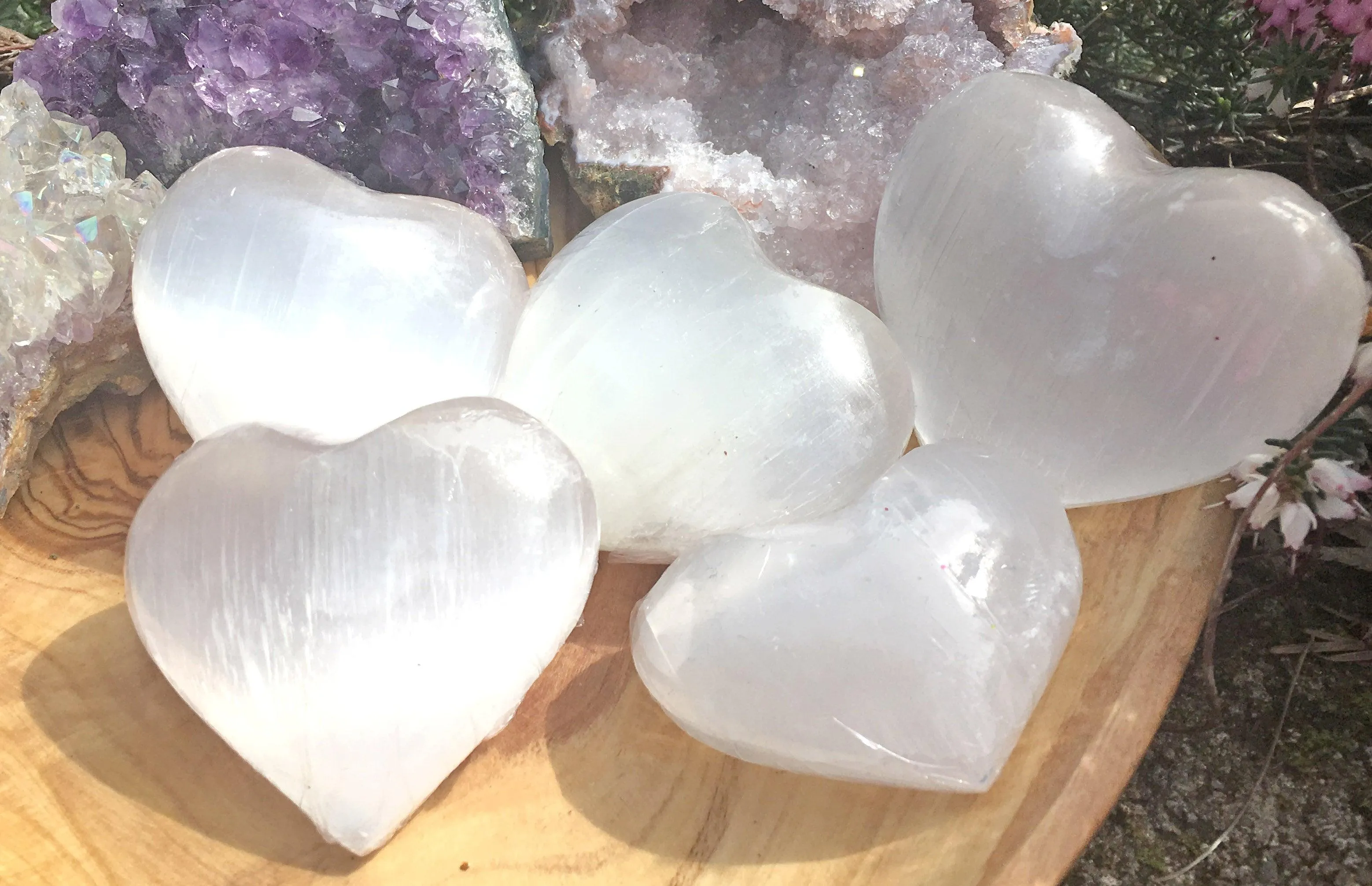 Selenite Hearts