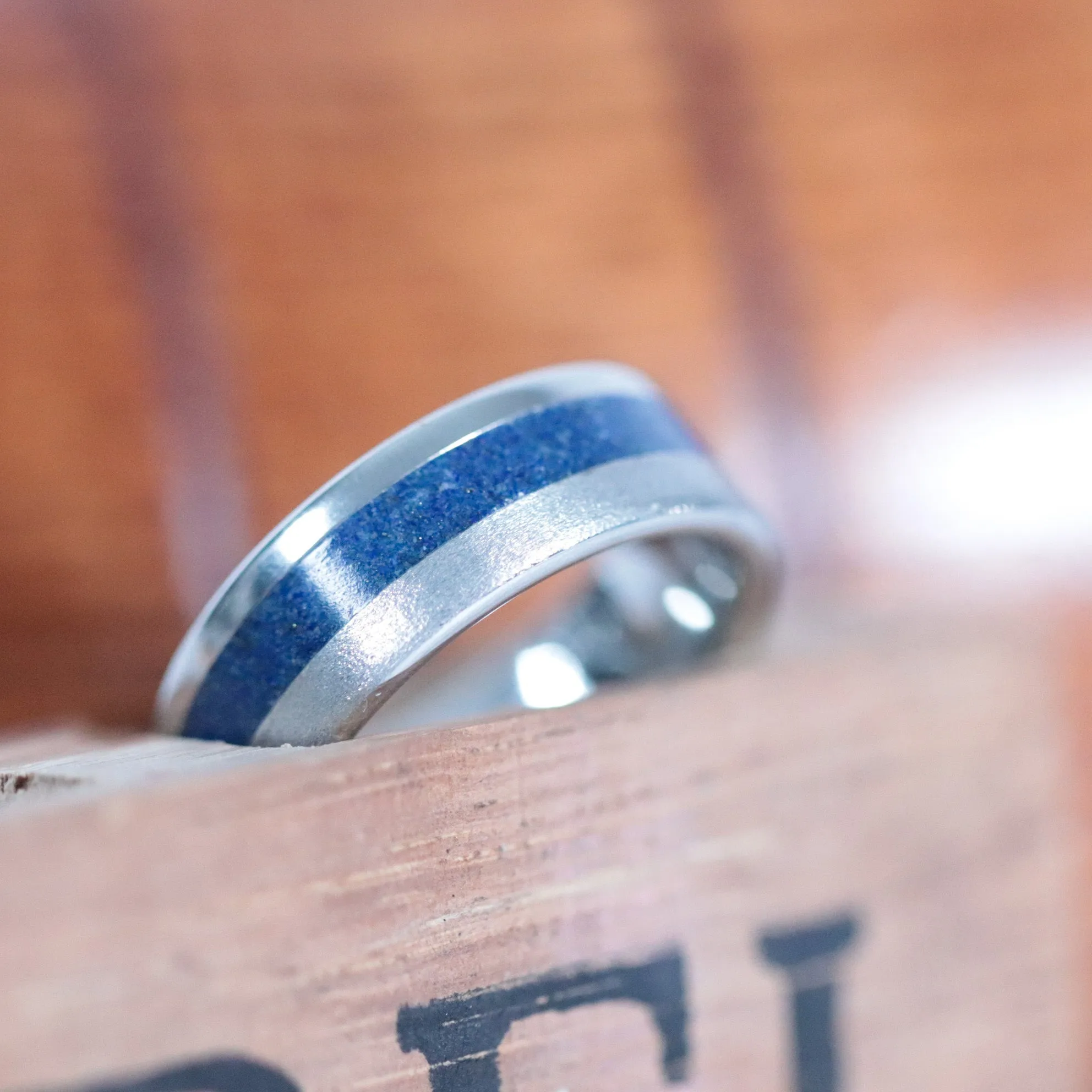 Serinium with Crushed Lapis Inlay and Stone Finish