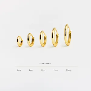 Simple Round Hoop Earrings, Huggies, Unisex, Gold, Silver SHEMISLI - SH001, SH003 (SH588), SH590, SH009