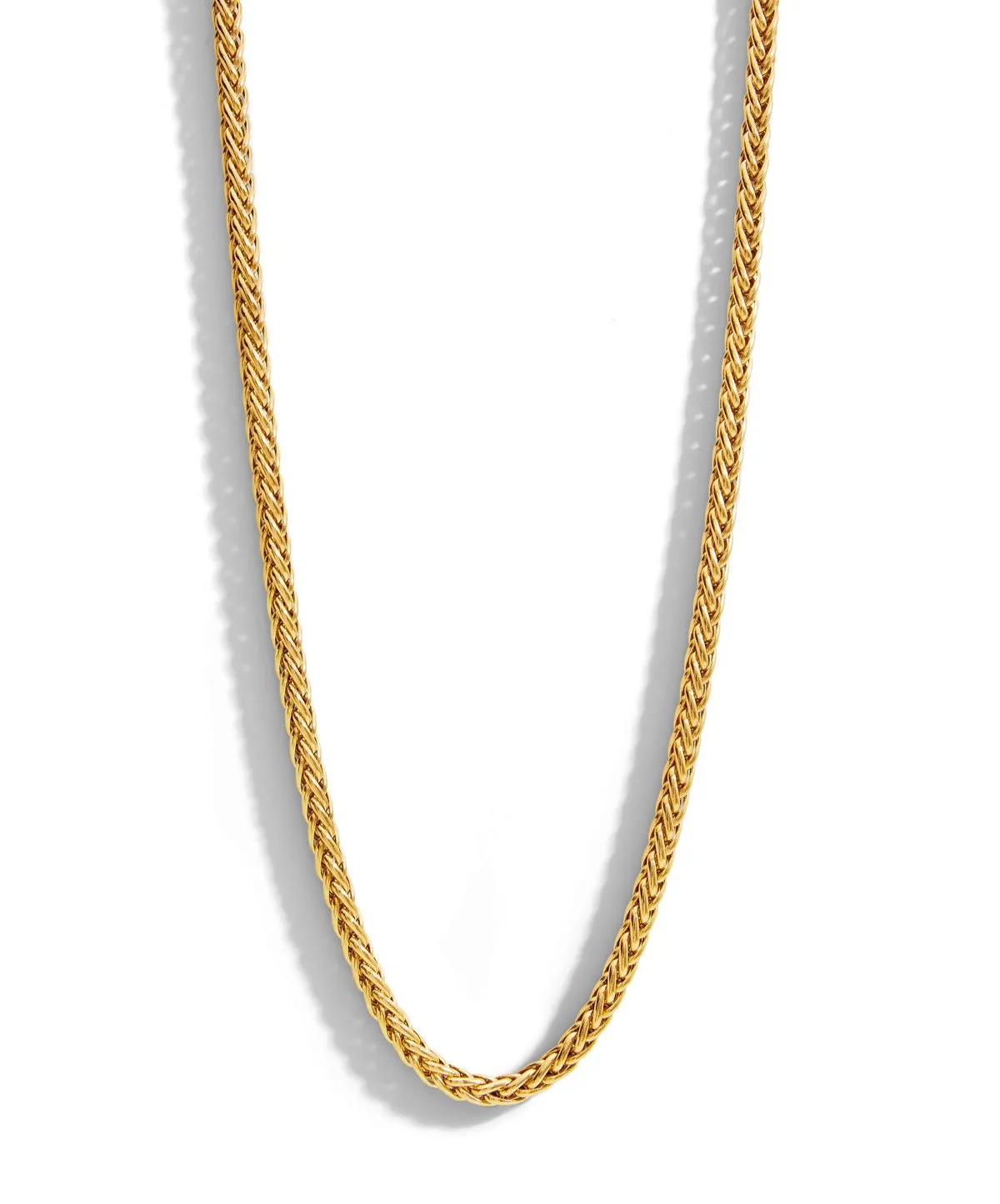 Small Woven Yellow Gold Chain Necklace