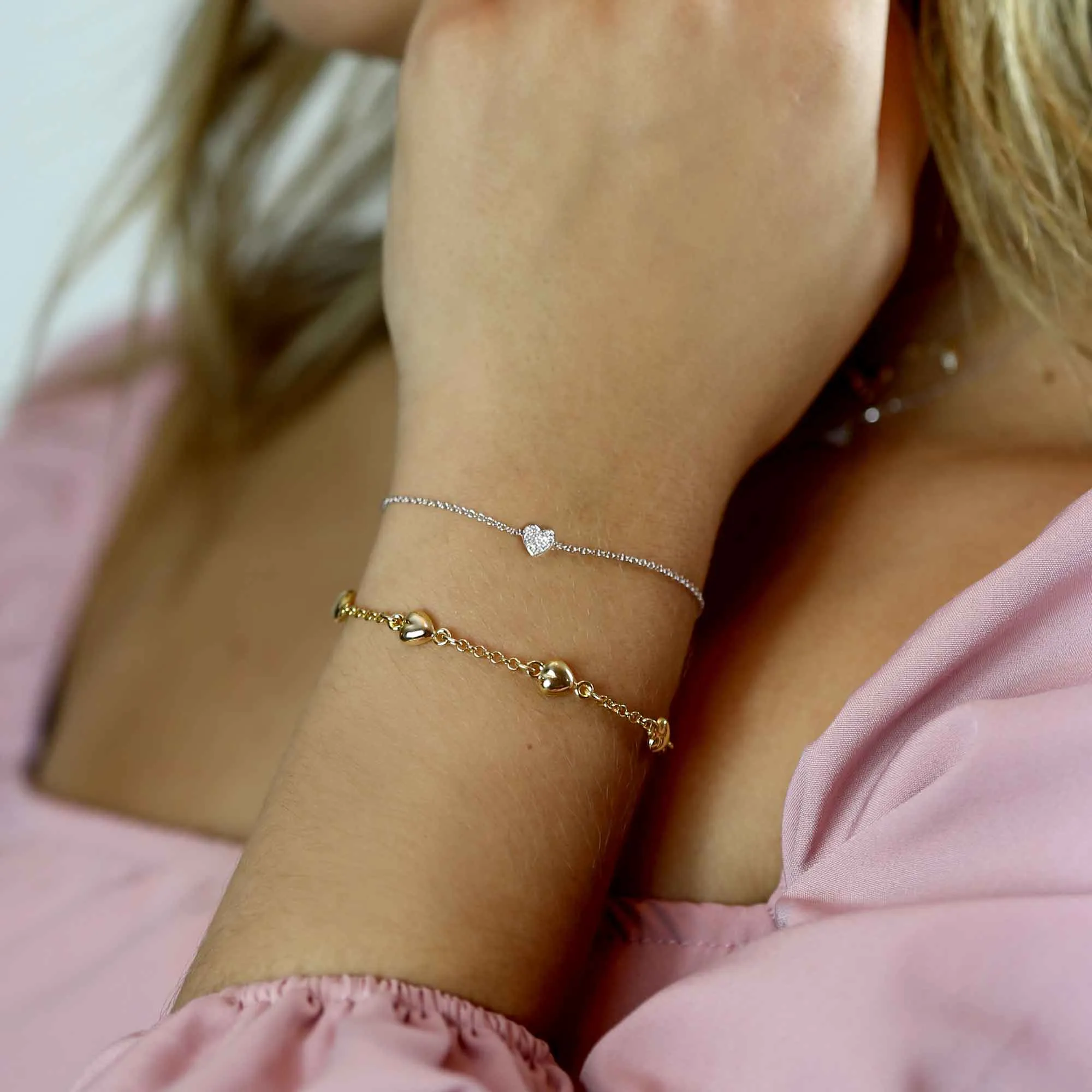 Sparkling Heart Diamond Bracelet