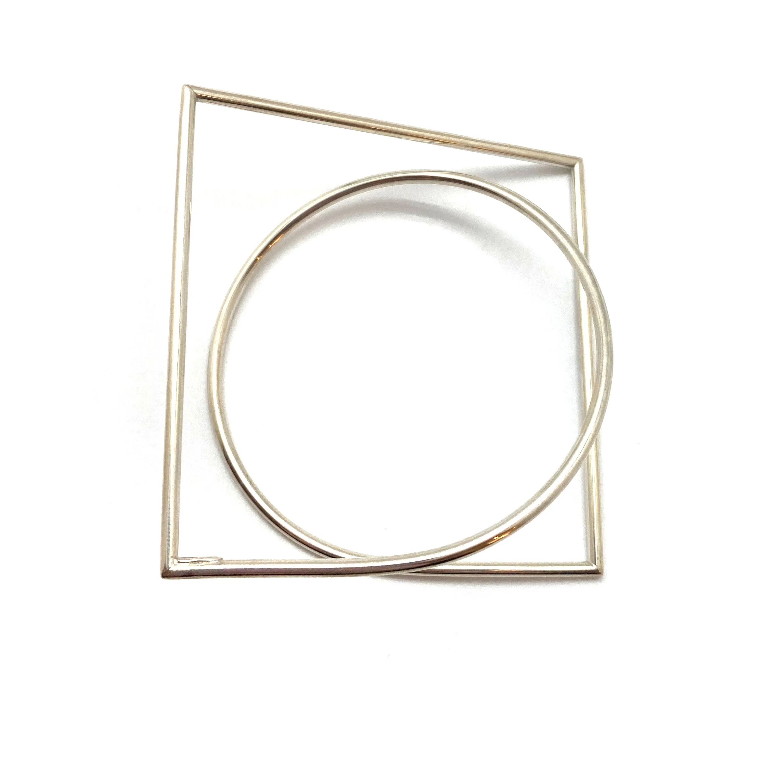 Square Architecture Bangle Bracelet - Silver